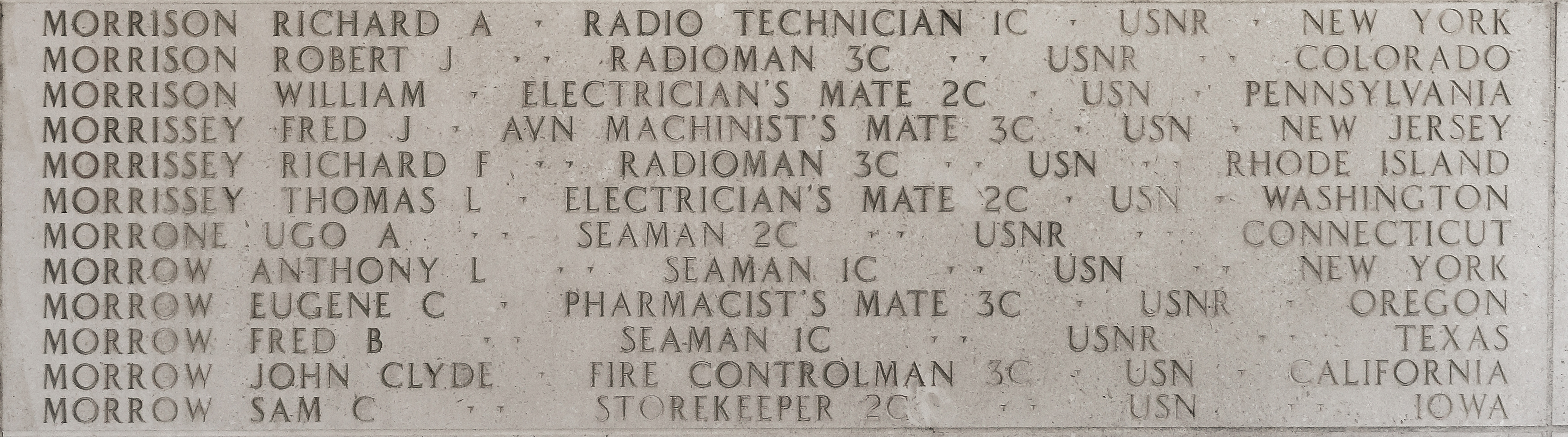 William  Morrison, Electrician's Mate Second Class